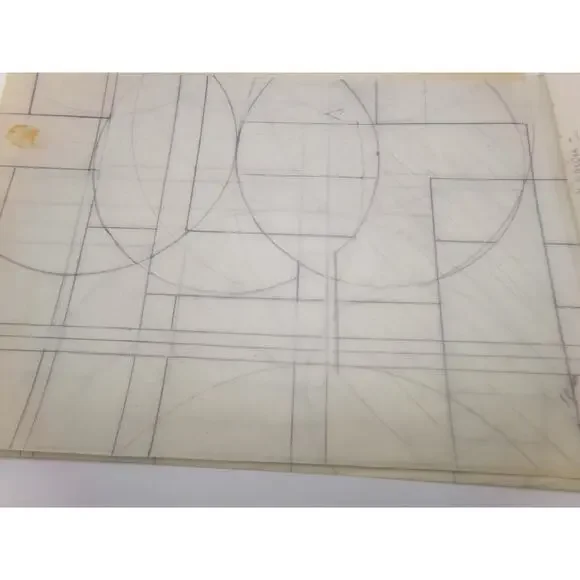 Vintage Original Art Abstract Various Scene on tracing paper - Picture 5 of 9